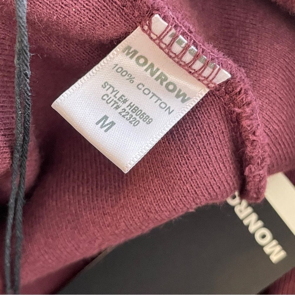 Monrow Teddy Fleece Slouchy Sweatpants Merlot Size Medium New - Picture 12 of 16